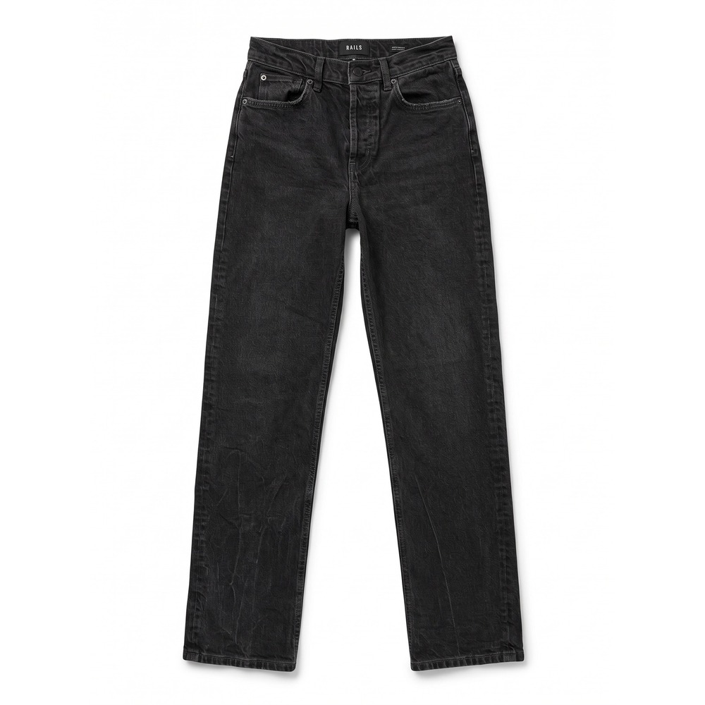 Minimalist Rails The Topanga High Rise Straight Leg Jeans Size 26 Black Wash